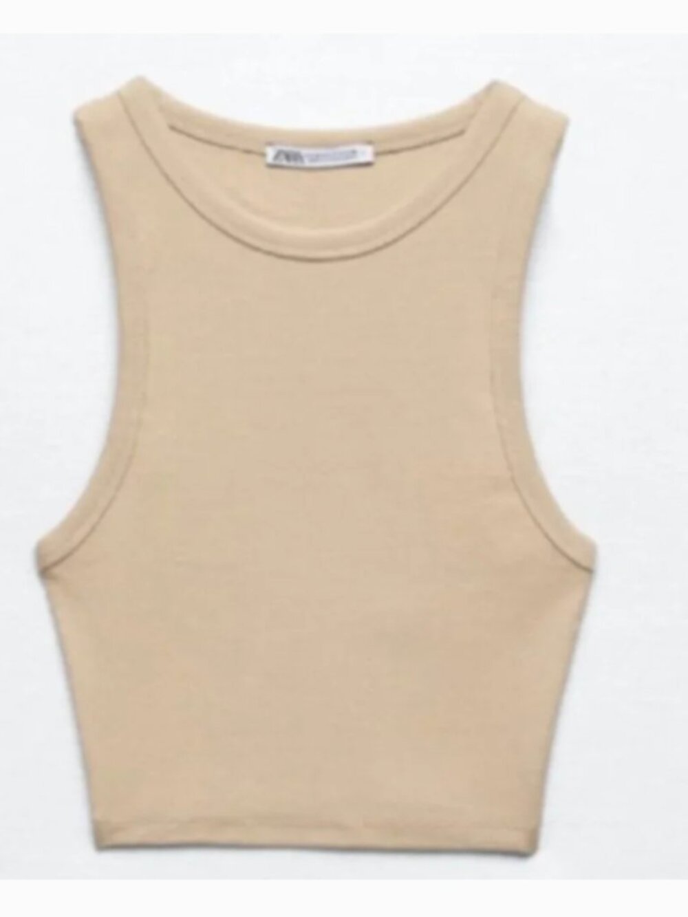 Zara Ribbed Tan Tank Large - Picture 3 of 7